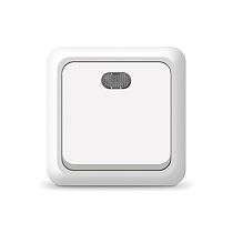 Выключатель одноклавишный с подсветкой Олимп, открытой установки, 10А, 220В, белый UNIVERSAL