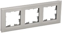 BRITE Рамка трехместная РУ-3-2-БрД стекло дымчатый IEK BRITE Рамка трехместная РУ-3-2-БрД стекло дымчатый IEK