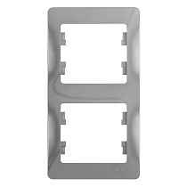 Glossa Алюминий Рамка 2 постовая, вертикальная Systeme Electric (Schneider Electric) Glossa Алюминий Рамка 2 постовая, вертикальная Systeme Electric (Schneider Electric)