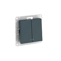 AtlasDesign Изумруд Выключатель 2-кл. с подсвет.,сх.5а, 10АХ,мех., быстрозажим. клемм