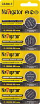 Элемент питания литиевый NBT-CR2016-BP5 (блистер 5шт) Navigator
