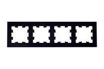 AtlasDesign Nature Натуральное Стекло Черный Рамка 4-постовая  (Schneider Electric) Systeme Electric (Schneider Electric)