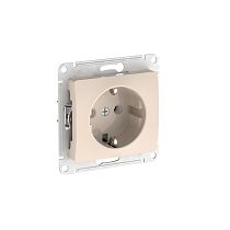 Glossa Бежевый Розетка с заземлением, 16А, мех., быстрозажим. клемм