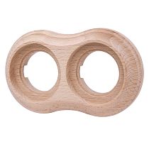 Рамка 2 постовая Пиластро, накладной монтаж, дерево, цвет Натурель Bironi