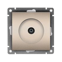 Розетка телевизионная одноместная UNIVERSAL серия "Афина", скрытой установки, тупиковая, 75Ом, ч/д 4-2400Мгц, шампань (еврослот)