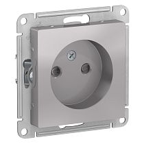 AtlasDesign Алюминий Розетка без заземления со шторками 16А Systeme Electric (Schneider Electric)