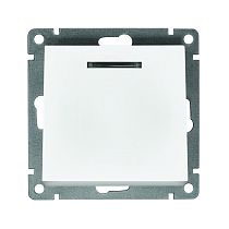 Выключатель одноклавишный с подсветкой UNIVERSAL серия "Афина ", скрытой установки, 10А, 220В, белый (еврослот)