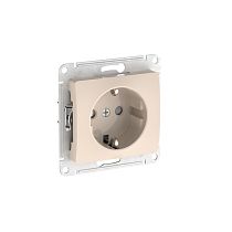 Glossa Бежевый Розетка с заземлением со шторками, 16А, мех., быстрозажим. клемм