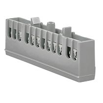 Шина "фаза" L (6х9мм) 12 отверстий латунь серый изолированный корпус на DIN-рейку EKF PROxima Шина "фаза" L (6х9мм) 12 отверстий латунь серый изолированный корпус на DIN-рейку EKF PROxima