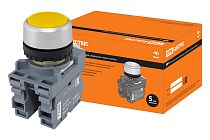 Кнопка MP1-20Y в сборе d22мм 1з+1р желтая  TDM