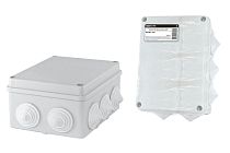 Коробка распаячная ОП 150х110х70мм, крышка, IP44, 10 гермовводов, инд. штрихкод, TDM Коробка распаячная ОП 150х110х70мм, крышка, IP44, 10 гермовводов, инд. штрихкод, TDM