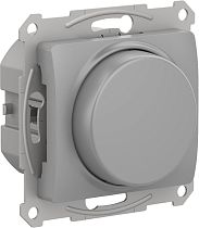 Glossa Алюминий Светорегулятор (диммер) повор-нажим, LED, RC, 400Вт, механизм Systeme Electric (Schneider Electric)