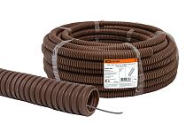 Труба гофрированная ПВХ d 16 с зондом (25 м) легкая "ЭКО" (бук)  TDM