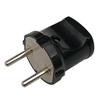 Вилка разборная General GRV-P-6-R-B-IP20, 6А, круглая, б/з, черная, IP20, 1/50/500