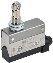 Микропереключатель концевой МП-7311 горизонтальный толкатель с нажимным роликом резьбовое крепление IP64 IEK