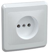РС10-2-ВБ Розетка 1местная без заземления без защитных шторок 10А ВЕГА (белый)  IEK
