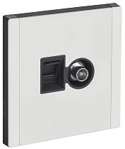 FORTE&PIANO Розетка двойная TV+RJ45 кат.6 FP237M металл белый IEK