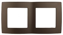 Рамка для выключателей и розеток двойная ЭРА 12 12-5002-12 пластик графит