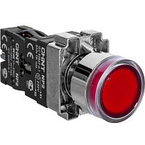 Кнопка управления NP2-BW3461 плоская, красная, 1НО  AC/DC230В(LED), IP40 (R) CHINT