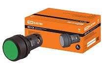 Кнопка с фиксацией SB7-CAL35 d22мм 1з+1р зеленая  TDM