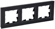 BRITE Рамка трехместная РУ-3-2-БрЧ стекло черный  IEK