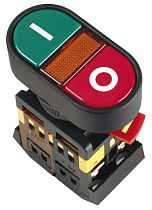 Кнопка APВВ-22N "I-O" d22мм неон/240В 1з+1р  IEK