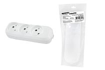 Колодка розеточная 3 гнезда 2П б/з 10А 250В белая серии "Народная" TDM