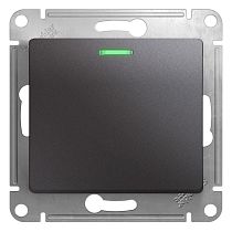 Glossa Графит Переключатель 1 клавишный  с подсветкой  сх.6а,10AX Systeme Electric (Schneider Electric)