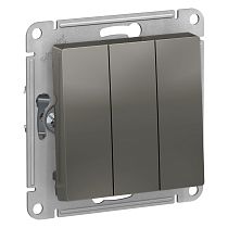 AtlasDesign Сталь Выключатель 3 клавишный. сх.1+1+1, 10АХ Systeme Electric (Schneider Electric)