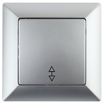 Переключатель ЭРА Intro Solo 4-103-03 одноклавишный 10А-250В, IP20, скрытой установки, алюминий