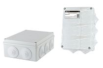 Коробка распаячная ОП 190х140х70мм, крышка, IP44, 10 гермовводов, инд. штрихкод, TDM Коробка распаячная ОП 190х140х70мм, крышка, IP44, 10 гермовводов, инд. штрихкод, TDM