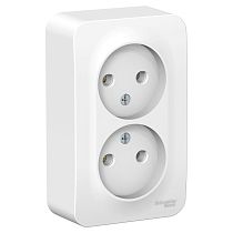 Blanca открытая установка с изолированной пластиной Белый Розетка двойная без заземления 16А Systeme Electric (Schneider Electric)