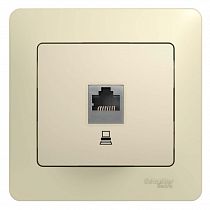 Glossa Бежевый Розетка компьютерная RJ45 кат.5E Systeme Electric (Schneider Electric) Glossa Бежевый Розетка компьютерная RJ45 кат.5E Systeme Electric (Schneider Electric)