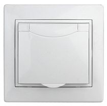 Розетка ЭРА Intro Plano 1-207-01 16А 250В белый с заземлением  с крышкой шторками