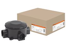 Коробка распаячная ОП D80х35мм, IP42, 3-х рожковая, черная TDM Коробка распаячная ОП D80х35мм, IP42, 3-х рожковая, черная TDM