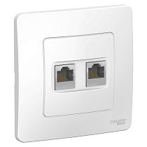 Blanca скрытая установка Белый Розетка 2-ая компьютерная RJ45 Systeme Electric (Schneider Electric)