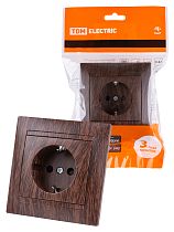 Розетка 2П+З 16А 250В с защ. шт. венге "Лама"  TDM