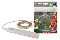 Подсветка умная SMD2835-30LED/m-IP20-5В-2,4Вт-6000К(1 м), датчик движ., 4хААА  TDM