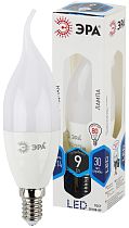 Лампа светодиодная ЭРА STD LED BXS-9W-840-E14 свеча на ветру нейтральный белый свет