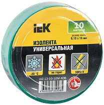 Изолента ПВХ 0,13х15 мм зеленая 10 метров  IEK