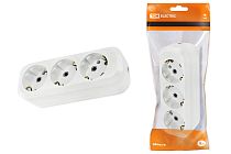 Колодка розеточная 3 гнезда 2П+3 16А 250В белая  TDM