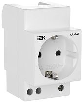 ARMAT Розетка на DIN-рейку 45мм с заземлением с защитными шторками 16А IEK ARMAT Розетка на DIN-рейку 45мм с заземлением с защитными шторками 16А IEK