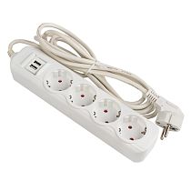 Удлинитель "Эксперт" 4 гнезда 5 метров 16А/3,5кВт с 2 USB 2,1А ПВС 3х1 EKF Удлинитель "Эксперт" 4 гнезда 5 метров 16А/3,5кВт с 2 USB 2,1А ПВС 3х1 EKF