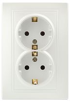 Розетка ЭРА Intro Plano 1-205-06 16А 250В перламутр двойная с заземлением