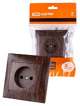 Розетка 2П 10А 250В венге "Лама"  TDM
