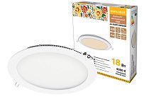 Светильник ультратонкий встраиваемый светодиодный "Даунлайт НАРОДНЫЙ" СВО (белый) 18 Вт 4000К TDM