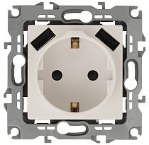 Розетка ЭРА Elegance 14-4109-02 слоновая кость с заземлением со шторками с USB 5В-3А