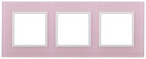 Рамка для выключателей и розеток тройная ЭРА Elegance 14-5103-30 стекло розовый