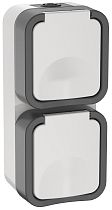 TORS Розетка 2-местная вертикальная 16А IP55 TS232 белый  IEK