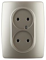 Розетка ЭРА 12 12-2107-04 16A 250В шампань двойная